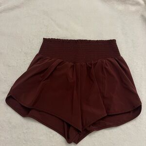 Aerie Burgundy Athletic Shorts Lightweight Performance